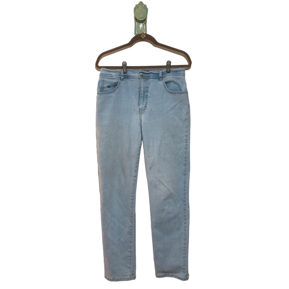 Gloria Vanderbilt Jeans Amanda Light Wash Faded Denim GV Size 10